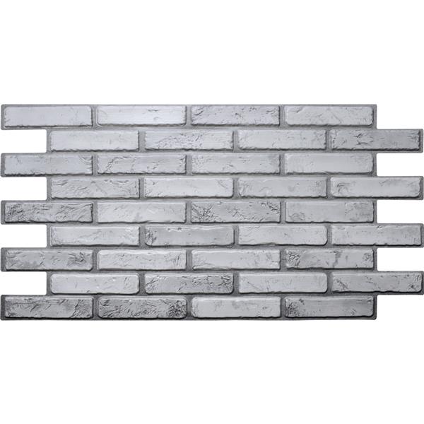 Dundee Deco 3D Wall Panel Off White Grey Faux Brick - 3.2-ft x 1.6-ft