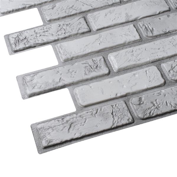 Dundee Deco 3D Wall Panel Off White Grey Faux Brick - 3.2-ft x 1.6-ft