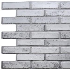 Dundee Deco 3D Wall Panel Off White Grey Faux Brick - 3.2-ft x 1.6-ft