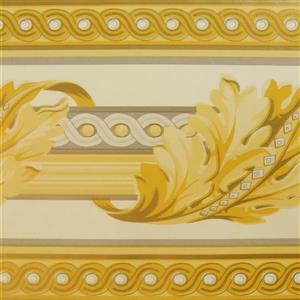 Dundee Deco Wallpaper Border - Yellow Leaves Wrapped Abstract
