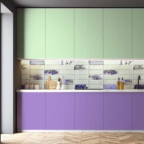 Dundee Deco PVC Wall Panel - Violet Lavender Flowers - 3.1-ft x 1.6-ft