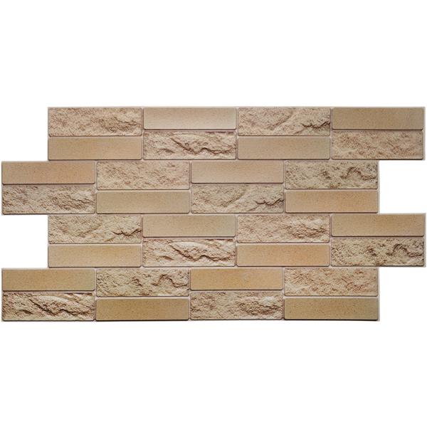 Dundee Deco 3D Wall Panel Mustard Yellow Faux Brick - 3.2-ft x 1.6-ft