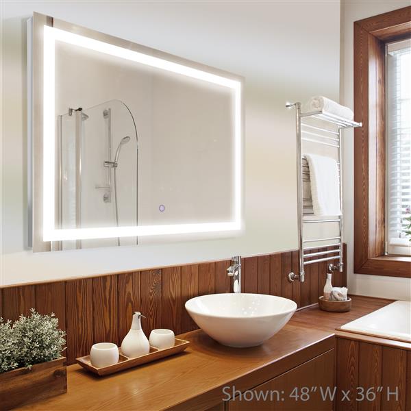 Dyconn Faucet Edison Rectangular Led Bathroom Mirror 48 X 36 M13at4836w Rona