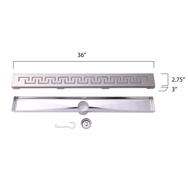 BOANN Linear Shower Drain - 36-in - Stainless Steel