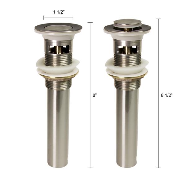 Dyconn Faucet Push PopUp Drain with Overflow Brushed Nickel PUDOFBN