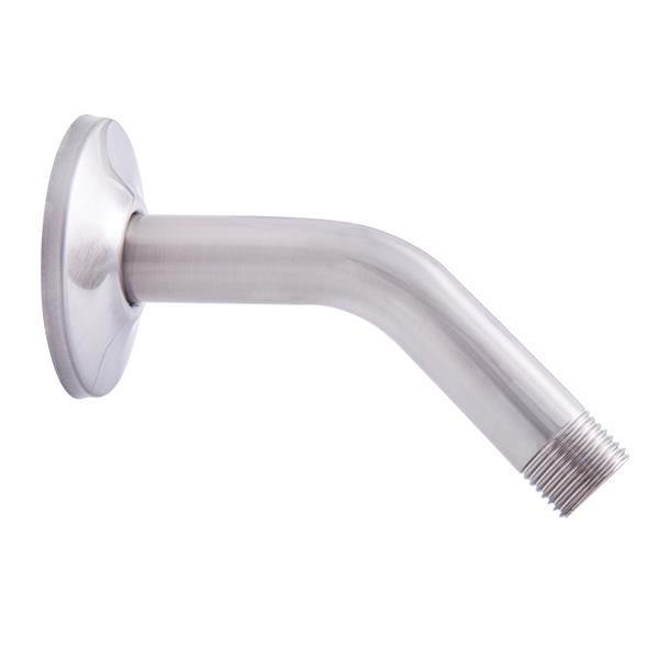 Dyconn Faucet Angled Shower Arm with Flange, 6-in, Brushed Nickel
