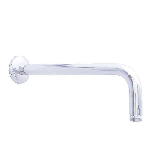 Dyconn Faucet Right Angled Shower Arm with Flange, 12", Chrome WSA0412
