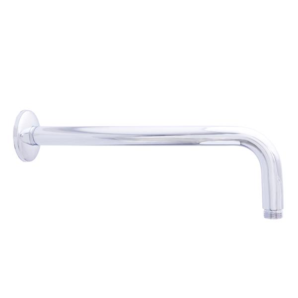 Dyconn Faucet Right Angled Shower Arm with Flange, 12-in, Chrome