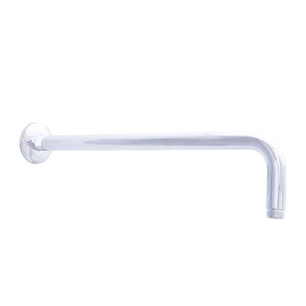 Dyconn Faucet Right Angled Shower Arm with Flange, 16-in, Chrome