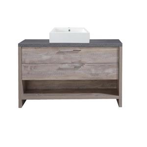 Vanité Countryside, 2 tiroirs, 48", plaqué en bois naturel