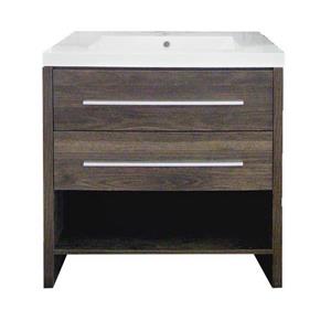 Luxo Marbre Relax Vanity - 2 Drawers - 30.25-in - Wood Veneer - Alamo Oak.