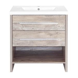 Meuble-lavabo Relax de Luxo Marbre, 2 tiroirs, 30,25 po, effet bois naturel