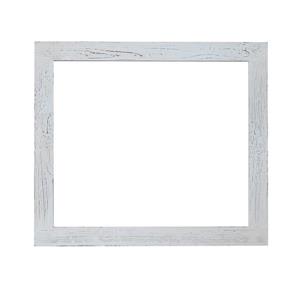 Luxo Marbre Artisan Mirror - 29.5-in x 35.5-in - Recycled Fir - White/Gray