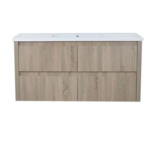 Meuble-lavabo simple mural Modo David, 48 po, beige urbain