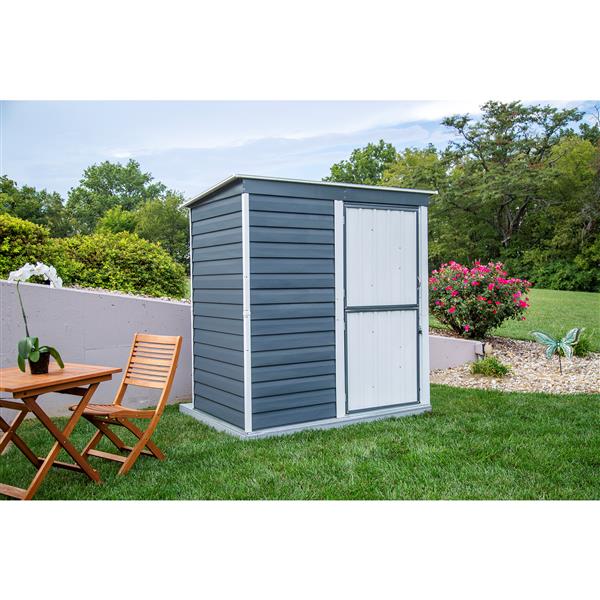 Arrow Shed-in-a-Box® Steel Storage Unit - 6-ft x 4-ft - Grey