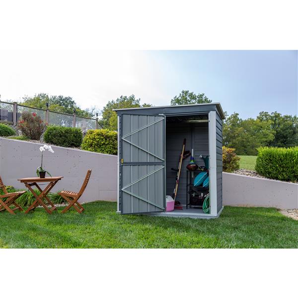 Arrow Shed-in-a-Box® Steel Storage Unit - 6-ft x 4-ft - Grey