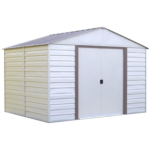 arrow milford® vinyl steel storage shed - 10' x 12