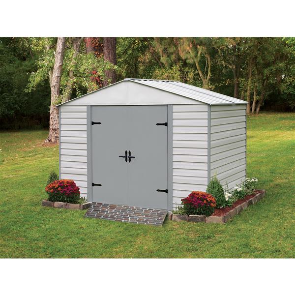 arrow viking® steel storage shed - 10' x 7' - off-white