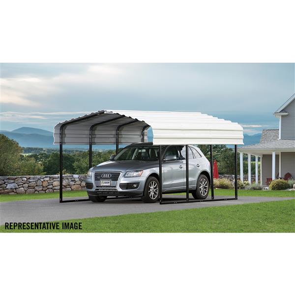 Arrow Steel Carport - 10-ft x 24-ft x 7-ft - Black/Eggshell