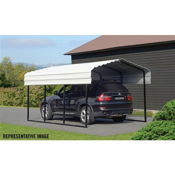 Arrow Steel Carport - 10-ft x 24-ft x 7-ft - Black/Eggshell