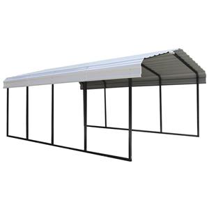 Arrow Steel Carport - 12-ft x 20-ft x 7-ft - Black/Eggshell