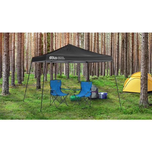 Quik Shade Solo Steel® Slant Leg Canopy - 11-ft x 11-ft - Black