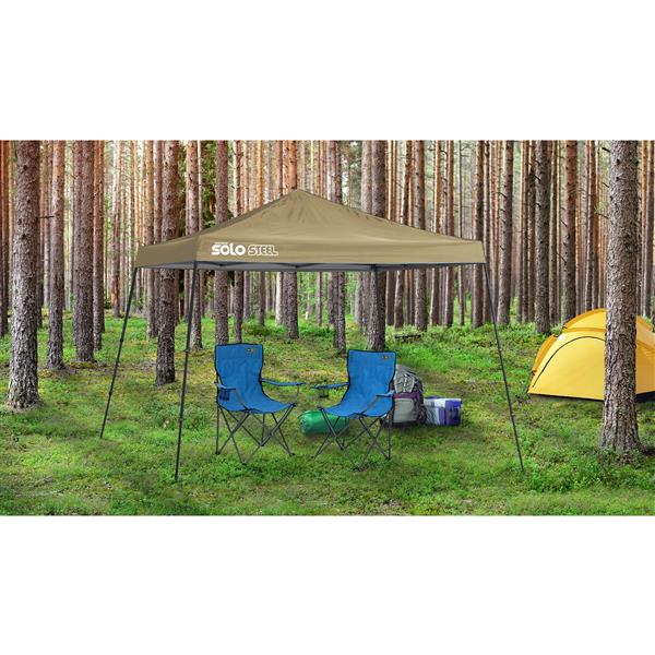 Quik Shade Solo Steel® Slant Leg Canopy - 11-ft x 11-ft - Khaki