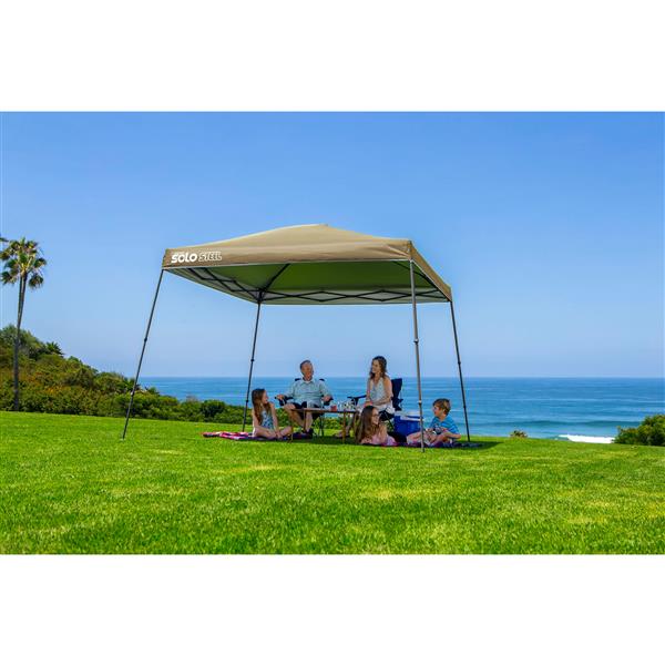 Quik Shade Solo Steel® Slant Leg Canopy - 11-ft x 11-ft - Khaki