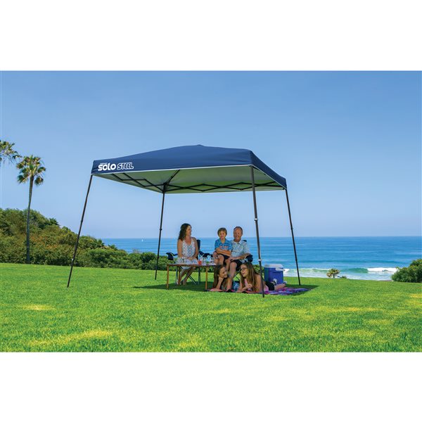 Quik Shade 11-ft x 11-ft Midnight Blue Solo Steel Slant Leg Canopy