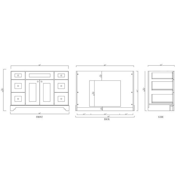 Lukx Bold Damian 48-in White Single Sink Bathroom Vanity with Crystal Grey Quartz Top