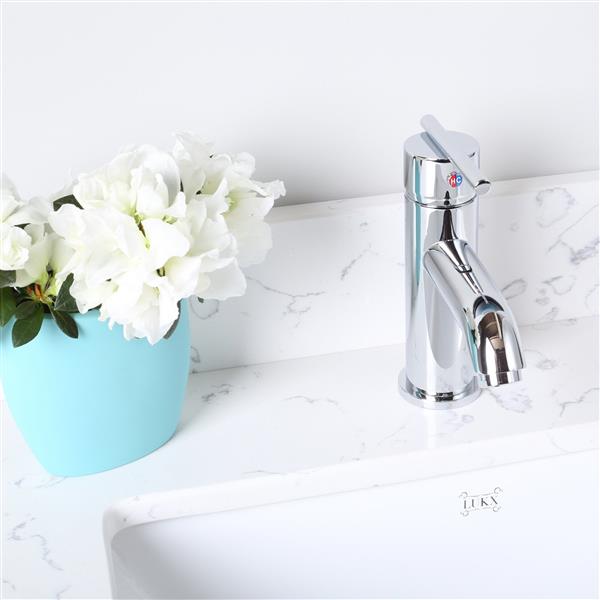 Lukx Bold Damian 42-In Grey Vanity with Quartz Top