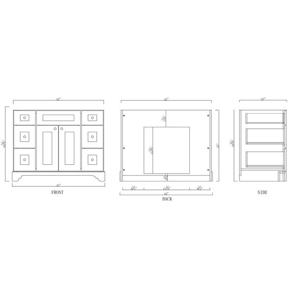 Lukx Bold Damian 42-In Grey Vanity with Quartz Top