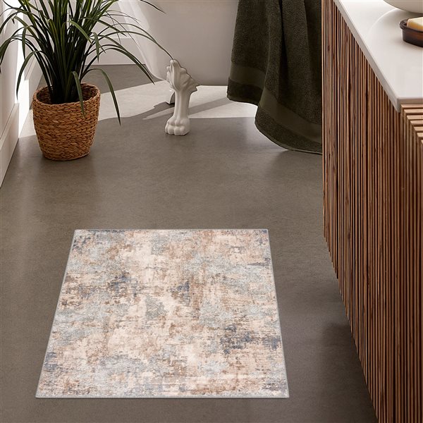 Rug Branch Tapis d'intérieur contemporain abstrait gris beige - 6x9