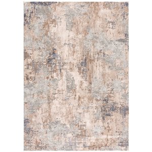 Rug Branch Tapis d'intérieur contemporain abstrait gris beige - 4x6