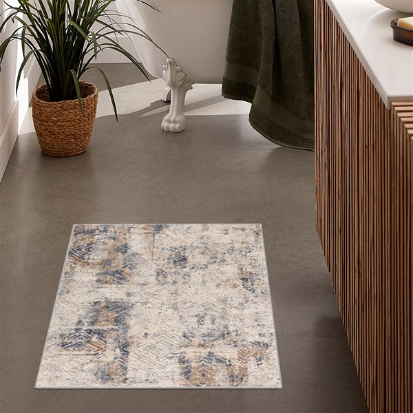 Rug Branch Tapis d'intérieur contemporain Coastal Navy Beige - 4x6