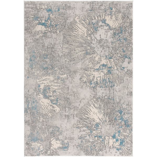 Rug Branch Tapis d'intérieur paillasson contemporain côtier bleu gris - 3x5