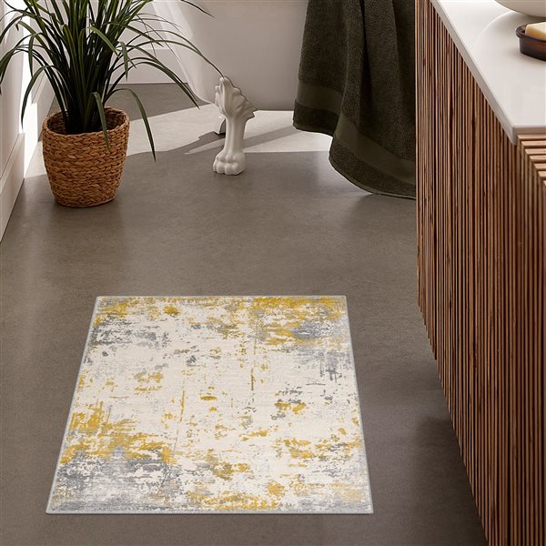 Rug Branch Contemporary Abstract  Gold Grey Indoor Area Rug - 6x9