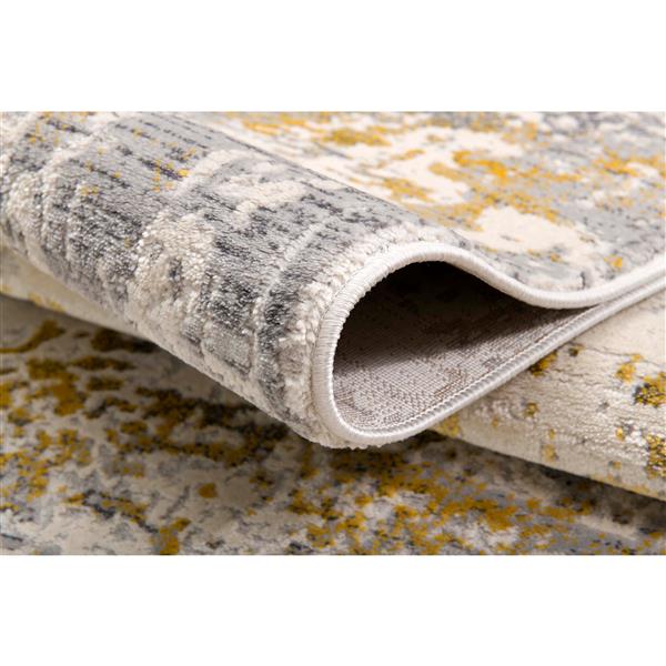 Rug Branch Contemporary Abstract  Gold Grey Indoor Area Rug - 6x9