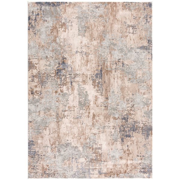 Rug Branch Contemporary Abstract  Grey Beige Indoor Doormat Rug - 3x5