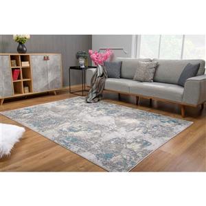 Rug Branch Contemporary Coastal  Blue Grey Indoor Area Rug - 5x7