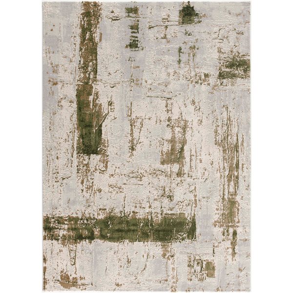 Rug Branch Tapis d'intérieur contemporain abstrait vert beige - 8 x 10