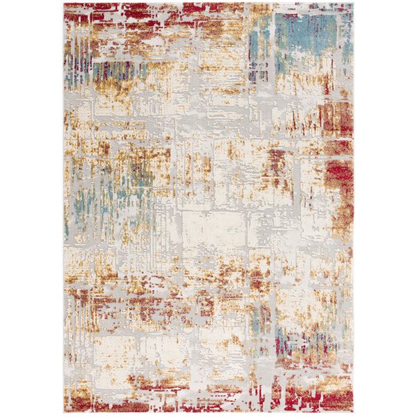 Rug Branch Contemporary Abstract Beige Red Indoor Area Rug 8x10