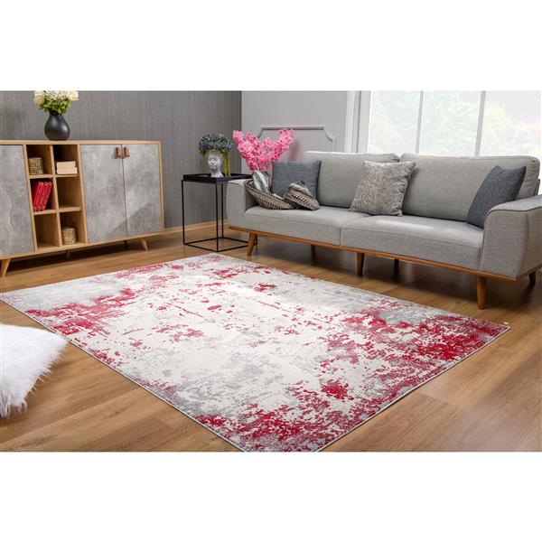 Rug Branch Vogue Modern Area 7 Ft, Red And White Area Rug