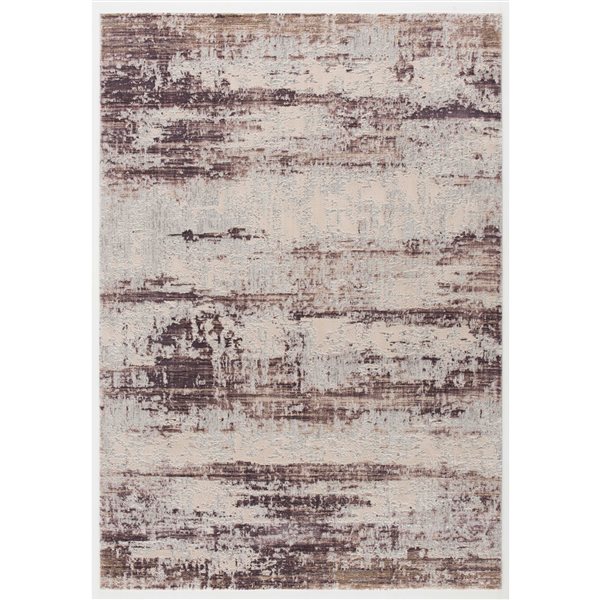 Rug Branch Tapis d'intérieur contemporain abstrait violet beige - 8 x 10