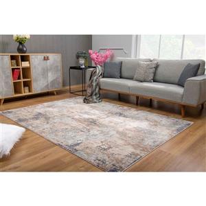 Rug Branch Contemporary Abstract  Grey Beige Indoor Area Rug - 8x10