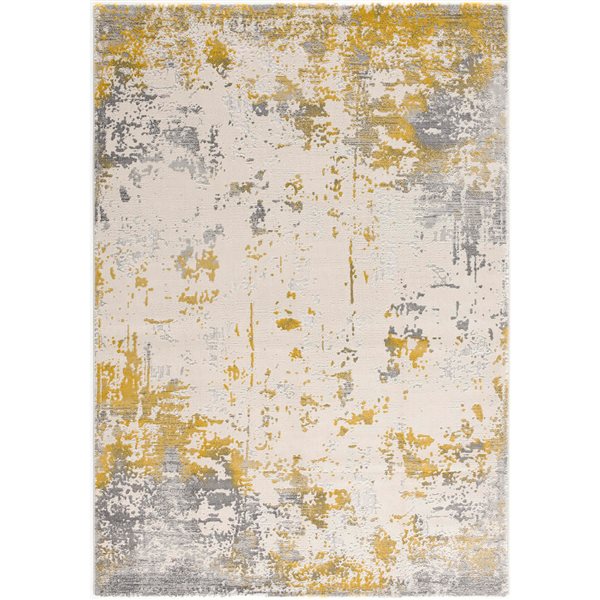 Rug Branch Contemporary Abstract  Gold Grey Indoor Area Rug - 5x7