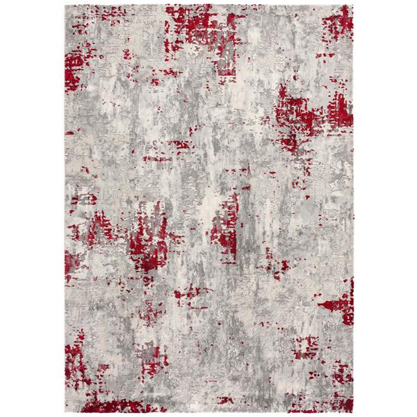 Rug Branch Contemporary Abstract  Red Grey Indoor Doormat Rug - 3x5