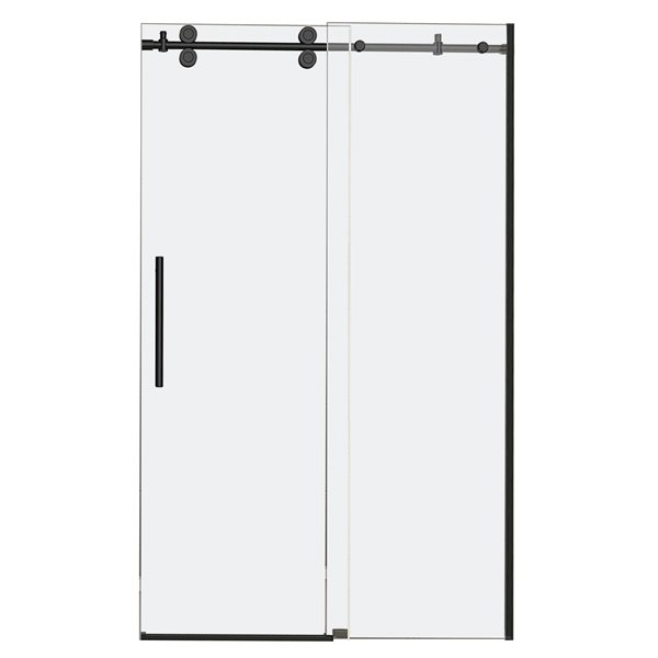 Turin Horizon 60-In Black Shower Door