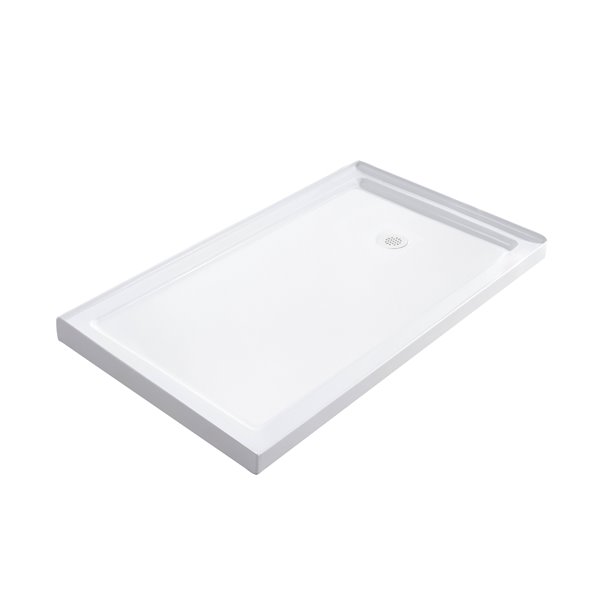 Turin Horizon Shower Base - Right Drain  -White - 36-in x 60-in