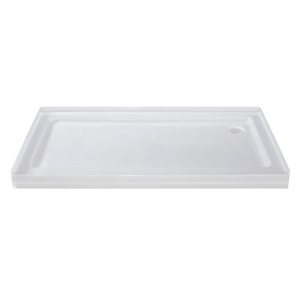 Turin Horizon Shower Base - Right Drain  -White - 36-in x 60-in